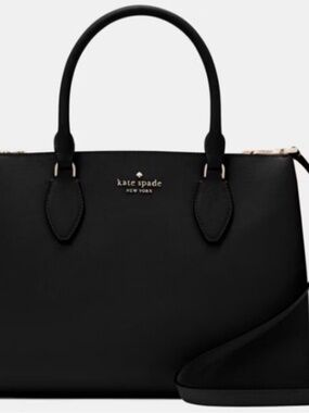 kate spade Black Leather Structured Satchel. NWT